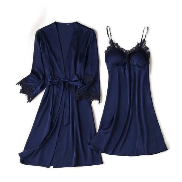 Ladies Nighty Set 2 Piece Night Suit Bridal Night Dress (GOWN + Inner Dress) - Image 2