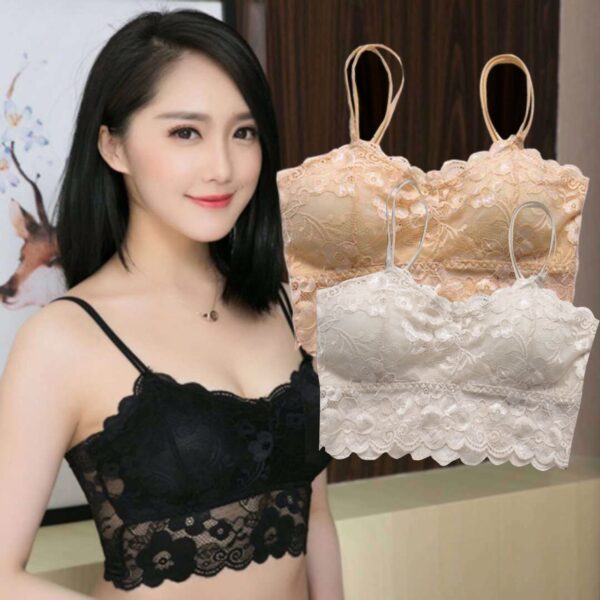 Bottoming Vest Embroidery Floral Bra - Image 4