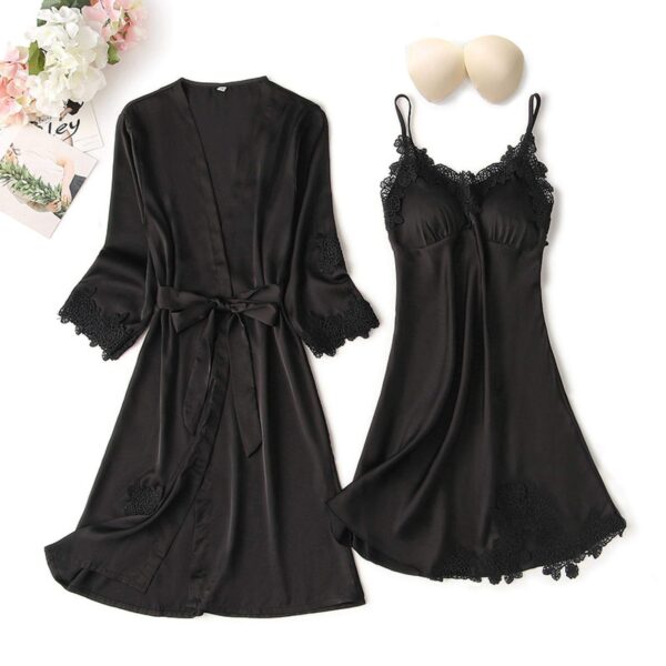 Ladies Nighty Set 2 Piece Night Suit Bridal Night Dress (GOWN + Inner Dress)